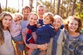 Happy multi-generation family portrait in the countryside Royalty Free Stock Photo