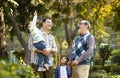 Happy multi generation Indian family at park outdoor Royalty Free Stock Photo