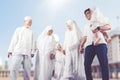 Happy multi-generation muslim family shot outdoor