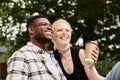 A happy multicultural couple, an African Royalty Free Stock Photo