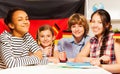 Happy multiethnic students at the language courses Royalty Free Stock Photo