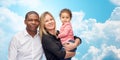 Happy multiracial family with little child Royalty Free Stock Photo