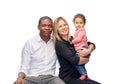 Happy multiracial family with little child Royalty Free Stock Photo