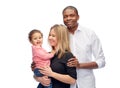 Happy multiracial family with little child Royalty Free Stock Photo