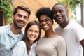 Happy multiracial friends group bonding looking at camera, portrait Royalty Free Stock Photo