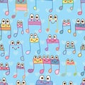 Happy music note cartoon seamless pattern Royalty Free Stock Photo