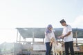 Muslim couple buy a goat for eid adha sacrifice or idul qurban