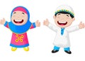 Happy Muslim kid cartoon Royalty Free Stock Photo