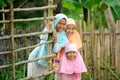 Happy Muslim Kids Outdoor Royalty Free Stock Photo