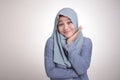 Happy Muslim Woman Posing For Camera Royalty Free Stock Photo