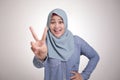 Happy Muslim Woman Posing For Camera Royalty Free Stock Photo