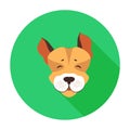 Happy Muzzle of Jack Russell Terrier Flat Icon