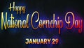 Happy National Cornchip Day, January 29. Calendar of January Neon Text Effect, design Royalty Free Stock Photo