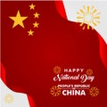 Happy National Day Peoples Republic of China Vector Template Design Illustration