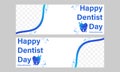 Happy national dentist day horizontal banner template