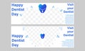 Happy national dentist day horizontal banner template