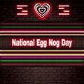 December month , National Egg Nog Day, Text Effect on Bricks Background Royalty Free Stock Photo