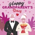 Happy national grandparent s day greeting card. Vector illustration