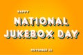 Happy National Jukebox Day, November 23. Calendar of November Retro Text Effect, Vector design