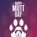 Happy National Mutt Day. Holiday concept. Template for background, banner, card, poster with text inscription. Vector