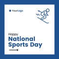 Happy National Sports Day Banner Design