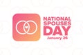 Happy National Spouses Day. January 26. Holiday concept. Template for background, banner, card, poster with text