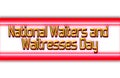 May month, day of May.National Waiters and Waitresses Day , on white background