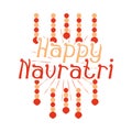 Happy navratri celebration, cultural decoration indian flat style icon