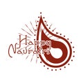 Happy navratri hindu festival celebration, goddess durga culture silhouette style icon