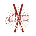 Happy navratri indian celebration, goddess durga culture, creative celebration card silhouette style icon