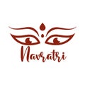 Happy navratri indian celebration, goddess durga eyes culture celebration silhouette style icon