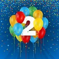 Happy 2nd Birthday / Anniversary card with balloons