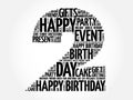 Happy 2nd birthday word cloud Royalty Free Stock Photo