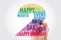 Happy 2nd birthday word cloud collage Royalty Free Stock Photo