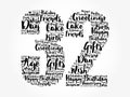 Happy 32nd birthday word cloud, holiday concept background Royalty Free Stock Photo