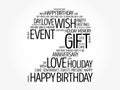 Happy 2nd birthday word cloud, holiday concept background Royalty Free Stock Photo