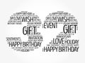 Happy 32nd birthday word cloud, holiday concept background