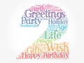 Happy 2nd birthday word cloud, holiday concept background Royalty Free Stock Photo