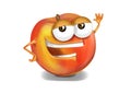 Happy nectarine cartoon character laughing joyfully