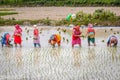 Happy Nepali/Asian farmers working in field