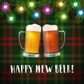 Happy new beer mugs poster.