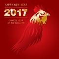 Happy new chinese year of rooster 2017 card