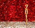 Happy New 2017 (3d rendering) year in vintage color abstract glitter background, Holiday concept design,Leave space for adding yo