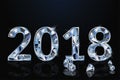 Happy new diamond 2018 year, vector Royalty Free Stock Photo