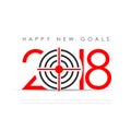 Happy new goals 2018 greeting card