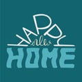 Happy new home. Colourful blue quote for postcards and banners