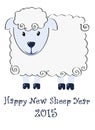 Happy New Sheep Year 2015 illustration Royalty Free Stock Photo