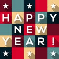 Happy New Yar card - lettering with long shadow and muted Christ Royalty Free Stock Photo