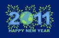 Happy New Year 2011 Green Planet Blue