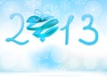 Happy New Year 2013 blue. + EPS8 Royalty Free Stock Photo